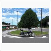 秋空のバイク乗り。