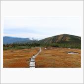 湿原に広がる草紅葉　秋の平ヶ ...