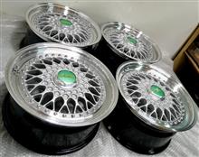 BBS-RS16インチ114.3-5H～112-5Hピッチ加工リム交換パウダーシルバー＆リムポリッシュフルパウダーコート