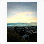 朝日を浴びて。
