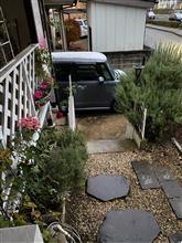 息子の車の屋根に雪が❄️