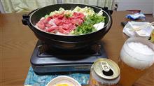 今夜はすき焼きで、晩酌でーす。😎