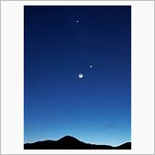 三日月と金星と木星と