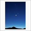 三日月と金星と木星と