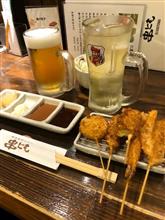 今夜は串かつとBar飲。