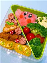 今日の娘のお弁当　～星のカービー🍙キャラ弁～　作りました。