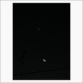 明けの明星と新月間近の細い月