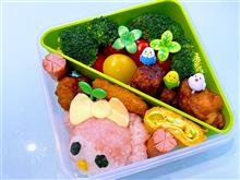 今日は，サンリオのマイメロちゃんキャラ弁を作りました。