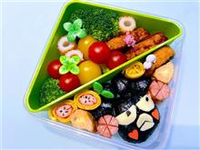 本日の娘のお弁当は、サンリオの「バッドばつ丸」のキャラ弁を作ってみました。