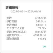 １月の運行記録？自己歩数です！