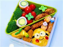 本日の娘のお弁当は、ミニオンのキャラ弁を作りました