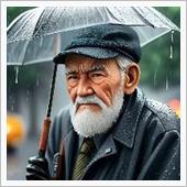 雨の日のオヤジ