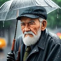 雨の日のオヤジ