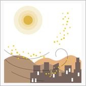 風が強く砂が舞う月曜日