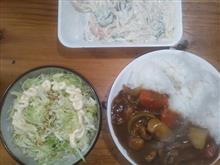 カレーライスに添えるキャベツの千切り・・・
