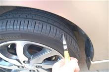 タイヤに釘が刺さっていたが、パンクには至らず