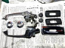  MINI1000 リアウインドーデフォッガ補修①、ドアハンドル類分解研磨〈218〉