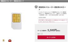 車載用Wi-Fiルーター更新用UIMカード
