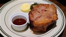 朝会と超極厚ポークステーキ♪