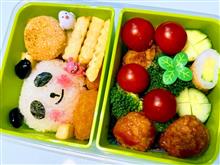 本日の娘の弁当は、子パンダ🐼のキャラ弁おにぎり🍙弁当を作りました