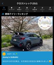 クロスト君は納車から9ヶ月目267日目の今日は、再びデイリーランキング🥇をいただました😅通算258勝です😄