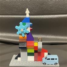 自作レゴのお手軽オブジェと1/87のライフステップバンです♪