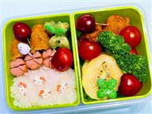 本日の娘のお弁当は、唐揚げ、磯辺揚げ、ひれかつのお弁当を作りました