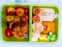 本日の娘のお弁当は、しゅうまい、肉だんご、たまご焼き、白身魚タルタルソース、ウインナーのおにぎり🍙弁当を作りました