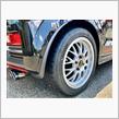 タイヤ･ホイールは、“BBS RG-F”＆“POTENZA RE-71RS”。そして車高調は“CUSCO ストリート ゼロA”をチョイスして足回りをカスタム。痛快コンパクトスポーツに仕上げました!!