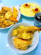 今夜のおうちご飯は、ミニ天丼と天ぷら付きそうめんです