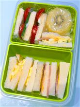 本日の娘のお弁当は、娘からのリクエストでまたもやサンドイッチを作りました