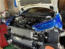 ＧＲヤリス 一号車一先ずエンジン乗っかりました！