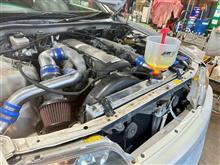 ラジエターのやれ具合が心配になので、“GReddy アルミラジエターTW-R”に交換。多少の加工が必要でしたがバッチリ取り付け、クーラントは“GReddy ハイパフォーマンスクーラントEG”を使用!!
