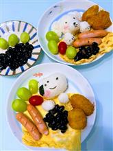 今朝は久々に可愛い🩷キャラ弁風モーニングプレートを作りました