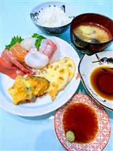 今晩のおうちご飯は、角上魚類から買って来たお刺身とおうちで揚げた天ぷらです