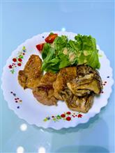 今晩のおうちご飯は、豚ヒレ肉のニンニクソース炒めを作りました