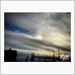 夕方の空に虹雲
