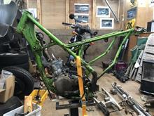 フレームをサンドブラストするためバラしました。　KX80-S1