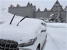 雪かきして戻る