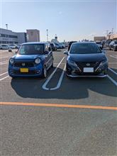 スーパーABの屋上駐車場にて