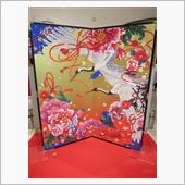 黄金の屏風　結び　丹頂鶴