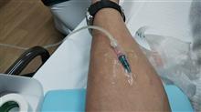 病院にて点滴中･･･(T(エ)T)････何本打つの？