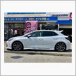 TEIN推奨値からほんの数ミリ下げて絶妙の車高に調整。“TEIN FLEX Z”車高調でローダウンしたら、しっかりボリュームを感じるエアロも相まって、インパクトのあるエクステリアに仕上がりました。