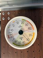 バイクガレージ室温43℃💦　通気だー