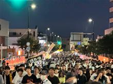 列車で地元の祭り