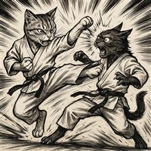 飼い猫の散歩とクーさんの威嚇