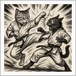 飼い猫の散歩とクーさんの威嚇