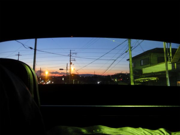 ハードトップ越しに見た夕景 ハードトップ越しに見た夕景