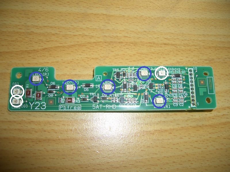 シフトゲートパネル LED打ち換え No.1(トヨタ マークX・130系 シフトゲートパネル LED打ち換え No.1(トヨタ マークX・130系