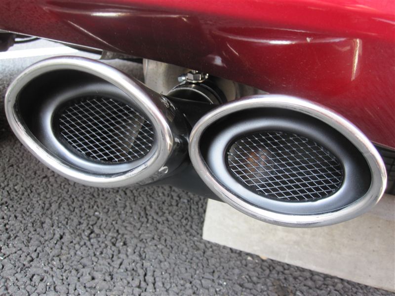 2本出しベンツ風オーバル デュアルマフラーカッターHJ-W220DB 網